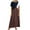 Brown womens dresses, variant on Summer Saving Wycnly Formal Dresses for Women Short Sleeve Round Neck Color Patchwork Summer Maxi Dresses High Waist Pleated Swing Tunic Long Dress Brown XL Up to 65% off
