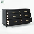 thumbnail image 3 of Walker Edison Contemporary 6-Drawer Dresser with Ultra-Easy Drawer Assembly - Black, 3 of 17