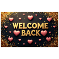 thumbnail image 1 of Welcome Back Banner Colorful Confetti Balloons Decorative Background Party Supplies Event Backdrop Celebration Welcome Banner Photography Props, 1 of 4