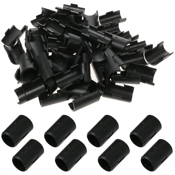 Wire Shelf Clips for 25mm Diameter Post Black Anti-static Plastic Parts for Fixing Use Fits 32 Pairs
