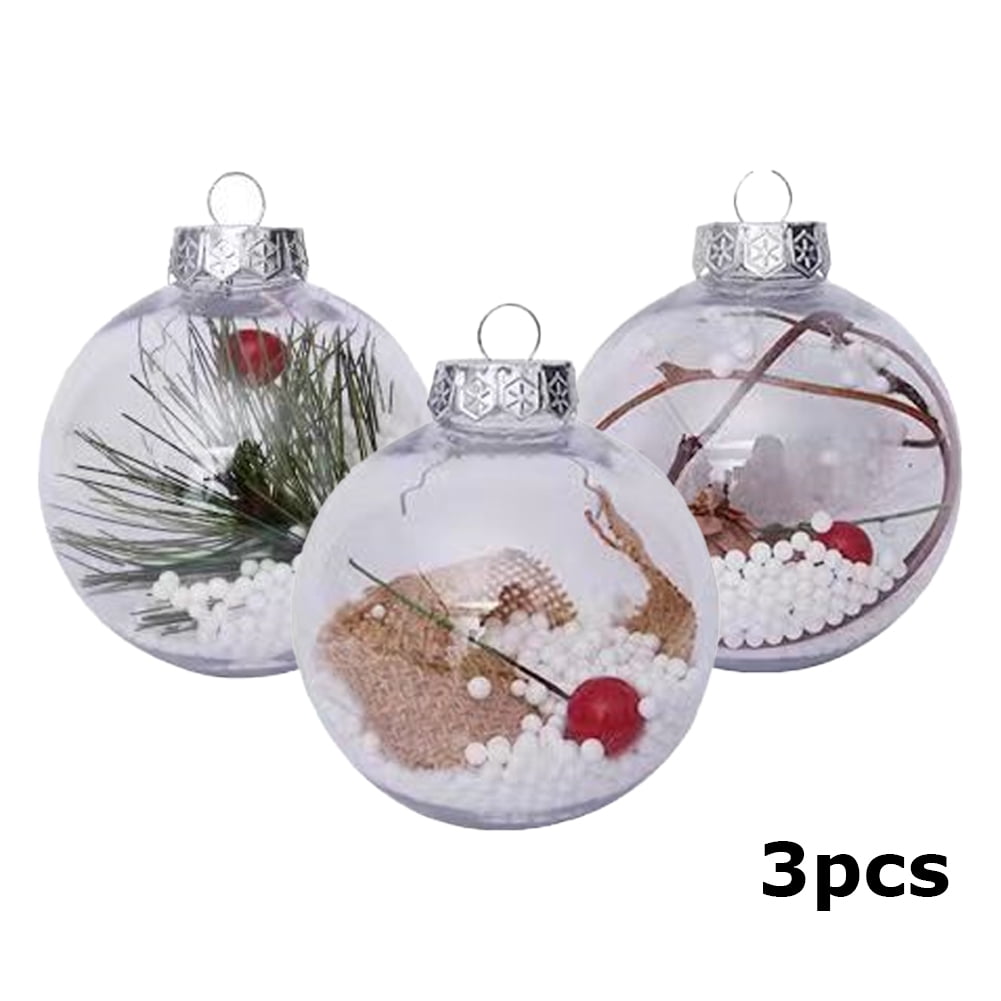 KYAIGUO Christmas Tree Balls Ornaments Christmas Balls Decorations Fillable Transparent Plastic