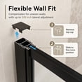 thumbnail image 4 of ANGELES HOME 34" W x 72" H Shower Door, Frame Glass Door with 1/4" (6mm) Clear & Privacy Frost Pane Tempered Glass, Matte Black Finish，Black, 4 of 12