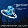 thumbnail image 2 of Gem Stone King 14K White Gold Swiss Blue Topaz Engagement Ring for Women | 3.20 Cttw | Oval 10X8MM | Gemstone November Birthstone | Size 7, 2 of 6