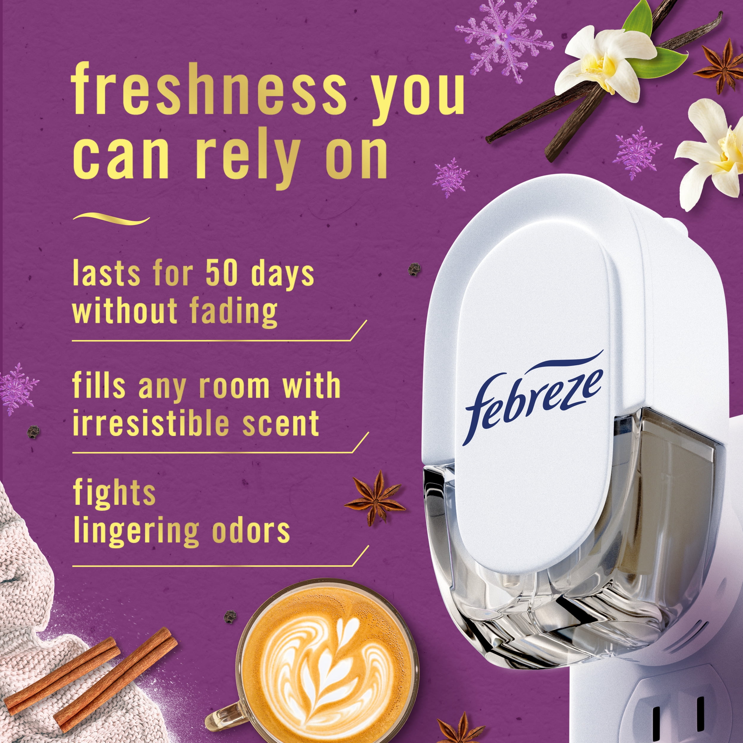 (3 pack) Febreze Plug In Air Freshener, Odor-Fighting Scented Oil Refill, Cuddle Weather, 2 Refills