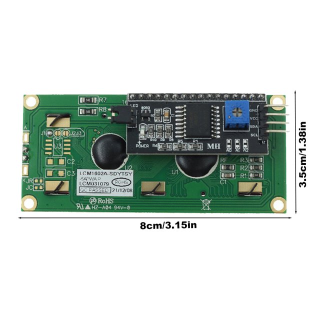 Módulo LCD LCD1602 HD44780 16x2 caracteres para Arduino (pantalla verde 1602IIC)