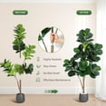thumbnail image 2 of Yeshouse Árbol de hoja de violín artificial, Ficus Lyrata de imitación de 152 cm con 77 hojas realistas, planta de interior realista para el hogar, la sala de estar o la oficina, 2 of 7