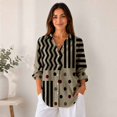 thumbnail image 5 of Women's Long Sleeve Button Down Shirt Printed Casual Blouse, 5 of 5