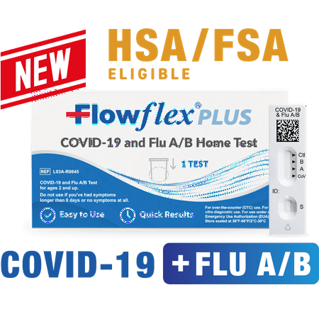 Flowflex® Plus COVID-19 and Flu A/B Home Test - (1 Pack) Flu A&B 3-in-1 Antigen Rapid Test, FDA Authorized