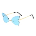 thumbnail image 1 of XASZHN Butterfly Shape Retro Sunglasses Vintage Irregular Unisex Fashion Eyewear Shades Blue_004 One Size, 1 of 2
