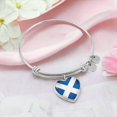 thumbnail image 2 of Scotland Flag - Heart Bangle Bracelet (Personalized Engraving Option), 2 of 5