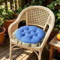 thumbnail image 6 of Lenkho Striped Tufted Round Seat Cushion with Ruffle Edge, Soft Padded Decorative Chair Pad, Comfort Thick Floor Sitting Cushion for Dining Chair, Kitchen Seat, Living Room, Bedroom Balcony, 6 of 6