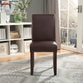 thumbnail image 6 of Parsons Dining Chair with Antique Bronze Nail Heads in Cocoa Faux Leather, 6 of 7
