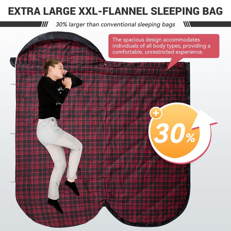 KingCamp XL Cotton Flannel Oversized Sleeping Bag photo 4