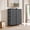 Gray, variant on Telyra 8-Drawer Fabric Dresser Tall Storage Tower with Wood Top and Steel Frame Bedroom Closet Organizer, Khaki