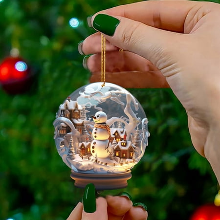 

Gifts for Coworkers Christmas Snowman Globe Ornament Hanging Christmas Hanging Unique Style Snow Decoration Un Halloween Pumpkin Ghost Witch Doll Pendant