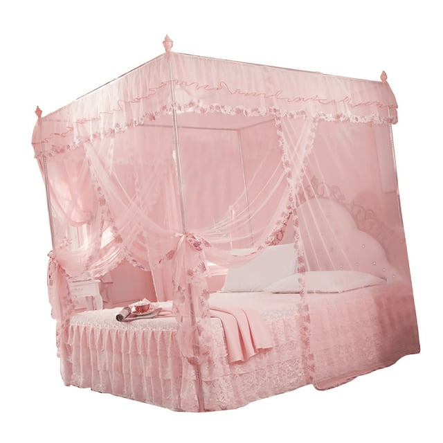 Mosquitera con dosel para cama, Estilo Princesa, 3 Aberturas laterales, Mosquitera, Malla Transpirable, Para Decoración de Dormitorio de Mujer
