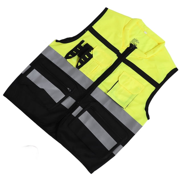 High Visibility Safety Vest Reflective Vest Multifunctional Adjustable Warp Knitting Cloth for TrafficConstruction Workers Suitable for Running Cycling