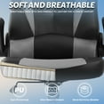 thumbnail image 4 of CL.HPAHKL Gaming Desk Chair, Height Adjustable PC Chair with Swivel Wheels Video Game Chairs with Headrest Armrest Comfortable Computer Chair with Lumbar Support, Massager, Grey, 4 of 10