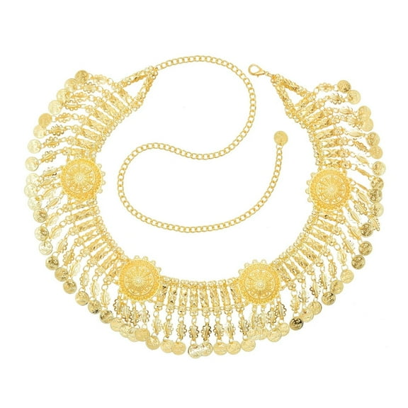 Belly Dance Waist Chain Golden Coins Tassel Waist Belly Chains Ethnic Dress Dance Bride Wedding Accessories