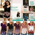 thumbnail image 6 of KISSMODA Summer Short Sleeve Oversized Flowy T Shirts for Women Casual Cute V Neck Floral Plus Size Tunic Tops Blouse, 6 of 7