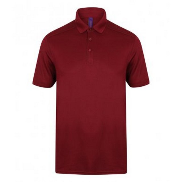 Henbury - Polo elástico de microfibra piqué para hombre (Burdeos)