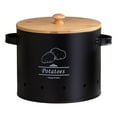 thumbnail image 3 of deevoka Kitchen Vegetable Storage Tin Metal Potato Onion Garlic Storage Bin for Home Black Large, 3 of 9