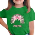 thumbnail image 2 of ITSAME Girls T-Shirt, Mother's Day Print Crewneck Short Sleeve Fashion Casual Tops for Kids Green Size 14-15T, 2 of 5