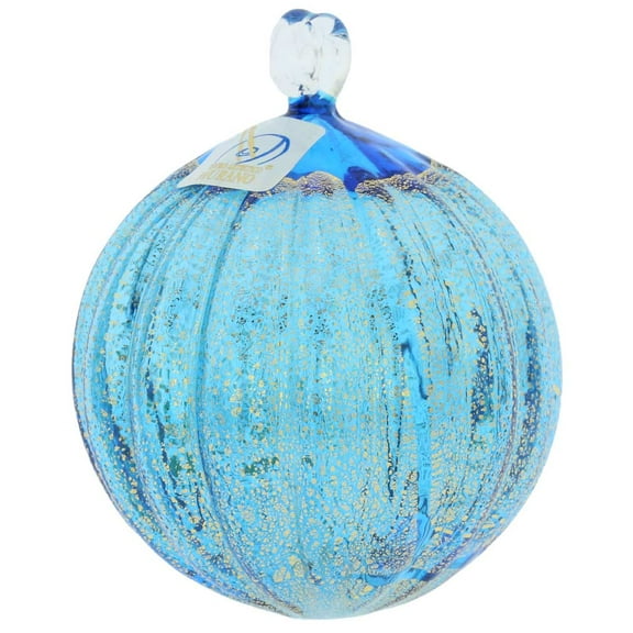 GlassOfVenice Murano Glass Medium Christmas Ornament - Aqua Blue
