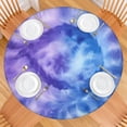 thumbnail image 2 of Purple Blue Tie Dye Pattern Round Fitted Tablecloth with Elastic Edge,Dining Table Cover Waterproof,Outdoor Round Tablecloth for Camping,Dining,Indoor and Outdoor, 2 of 7