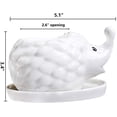 thumbnail image 3 of Hedgehog White Ceramic Succulent Planter Flower Plant Pot Window Box with Saucer Animal Decor (Mom Hedgehog), 3 of 4