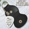 thumbnail image 4 of 1 Pc Stainless Steel Picks Plectrums Music is Love in Search of a Word Plectrum with Leather Holder Guitar Picks for Friends Musician Metal Grip Pick for Electric-Acoustic Bass for diy, 4 of 6