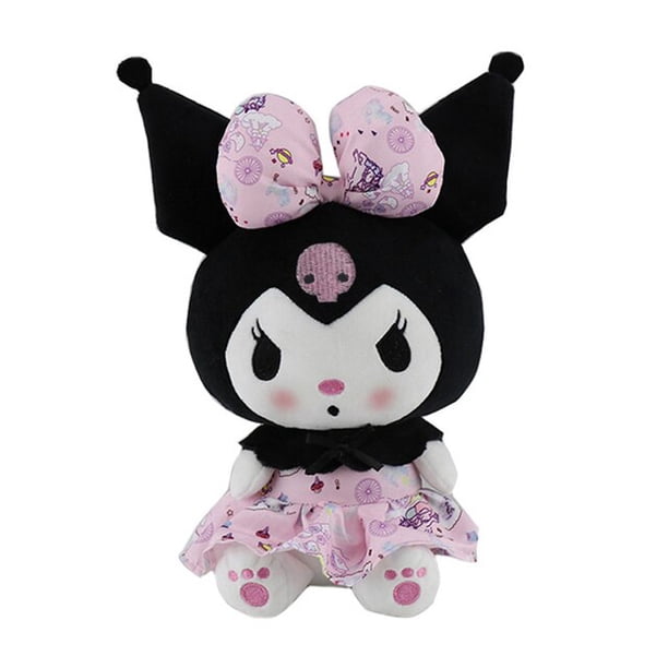 Kuromi peluches de peluche Kawaii, muñeco de peluche con lazo de princesa Kuromi, suave, dibujos animados de Anime Ragdoll Dol, decoración del hogar, regalo para niñas y niños qiuyongming unisex