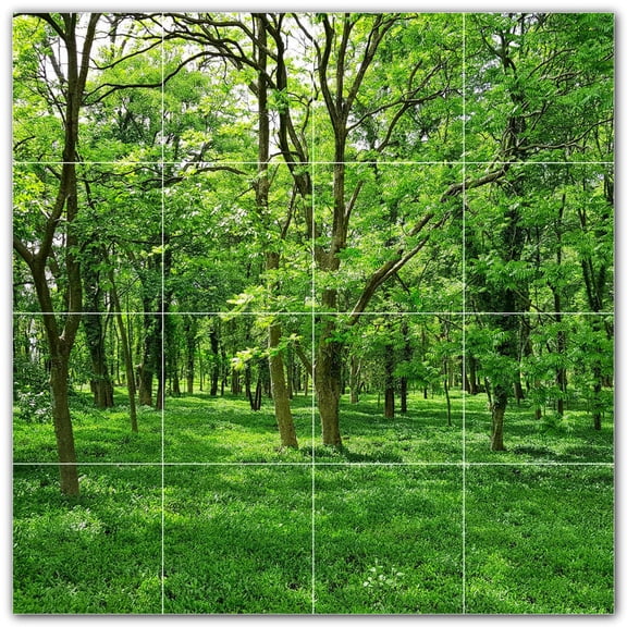Picture-Tiles.com: Trees Ceramic Tile Wall Mural WAL501005-44L. 32"W x 32"H using (16) 8" x 8" Ceramic Tiles-Satin Finish