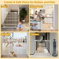 thumbnail image 3 of Wisairt Extra Wide Metal Baby Gates,29.5-48.8in Wide Auto Close Dog Safety Gate for Stair and Doorways,Pressure Mounted(White), 3 of 10