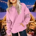 thumbnail image 4 of Lorytime Christmas Sweaters for Kids Unisex Printed Hoodies Long Sleeve Pullover with Pocket Drop Shoulder Soft Tops Pink, 4 of 5