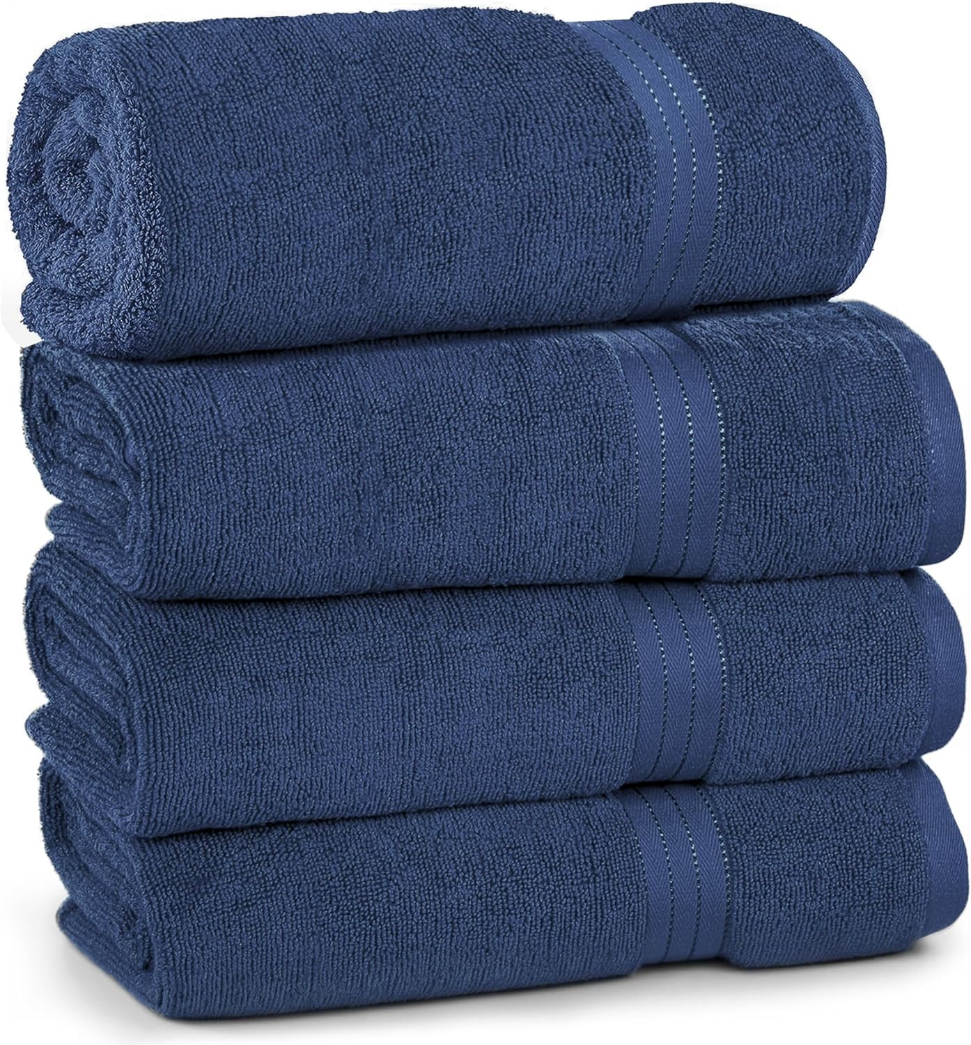 Bliss Casa Bath Towel Set 27 x 54 Inch (4 Pack) - 600 GSM 100% Combed Cotton Quick Drying Highly Absorbent Thick Bathroom Towels - Soft Hotel Quality for Bath and Spa