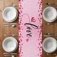 thumbnail image 6 of Valentine's Day Table Runner - 60 Inch Long, Kitchen Dining Table Runner Dresser Scarves, Pink Love Gnomes Roses Ombre Romantic Farmhouse Decor for Coffee Tables Wedding Party Banquet, 6 of 8