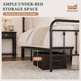 thumbnail image 5 of Amolife Queen Size Metal Platform Bed Frame with Vintage Headboard & 12.6" Under-Bed Storage, Black, 5 of 8