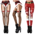 thumbnail image 2 of Nadanbao-mallas elásticas de encaje para mujer, pantalones largos, medias divertidas, Sexy, Feliz Navidad, fiesta de vacaciones, 2 of 5