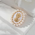 thumbnail image 4 of Vintage Cameo Brooch Pearl Embellished Badge Pin Fashionable Alloy ChestJewelry with Fastener Detail, 4 of 16