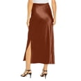 thumbnail image 5 of Women's Solid Color Slit Skirt Hip Hugging High Waist Satin Elegant Long Skirts Fashion Summer Midi Office Skirt For Women, 5 of 6