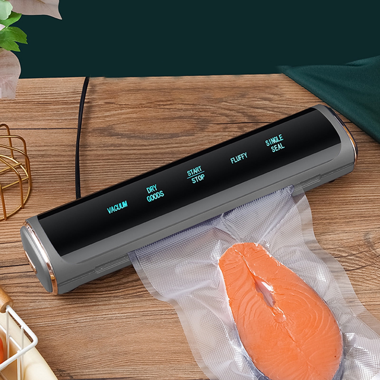 Lksixu Vacuum Sealer Machine with 10 Vacuum Bags Food Vacuum Sealer Dry/Moist Vacuum Sealer for Airtight Food Storage for Kitchen Food Sealer for All Saving Needs