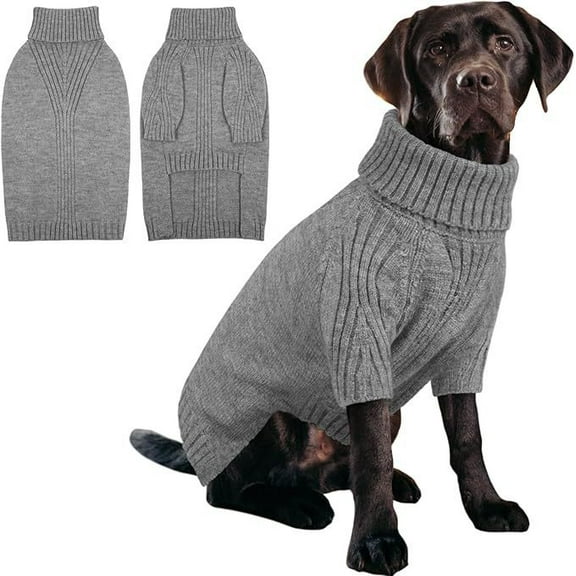 Dog Sweater,Thermal Warm Dog Sweaters for Giant Breed Dogs,Turtleneck Knitted Knitwear for Pet Winter,Stretchy&Easy On Doggy Sweatshirt for Doberman,Great Dane-M