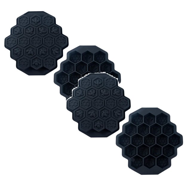 Oleegame 2PC Baby Popsicle Molds Faveolate Shape Ice-Cube Maker Ice Tray Ice-Cube Mold Storage Containers Black