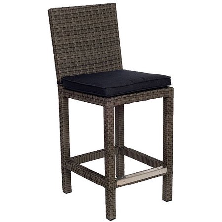 Atlantic Monza 43" Outdoor All-Weather Wicker Barstools, Set of 2, Gray
