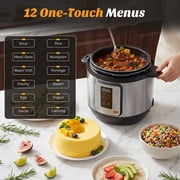 CONCETTA 6 QT Stainless Steel Electric Pressure Cooker, 12-in-1 Multi Electric Cookers, For Pressure, Rice, Steamer, Yogurt Maker, Slow Cook, New Sliver