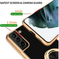 thumbnail image 3 of Compatible for Samsung Galaxy S21 Plus Case with Ring Holder Kickstand [with Magnetic] Soft TPU Shockproof Electroplated Protective Phone Case for Galaxy S21+ 5G Black, 3 of 13