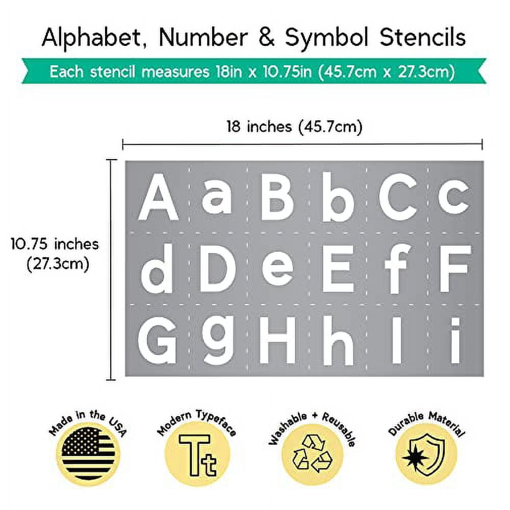 2 Inch Alphabet Letter Stencils - 70 Pack Number Stencil 2