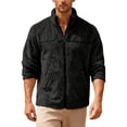 thumbnail image 2 of Polar Fleece Jacket Men Fall Winter Long Sleeve Loose Casual Stand Collar Zip Up Jackets with Pockets Fuzzy Coat Outerwear, 2 of 7
