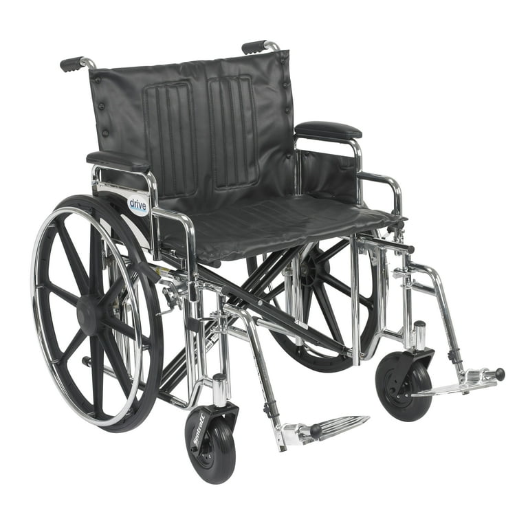 Sentra Extra Heavy Duty Wheelchair, Detachable Desk Arms, Swing away Footrests, 24 Sentra Extra Heavy Duty Wheelchair, Detachable Desk Arms, Swing away Footrests, 24